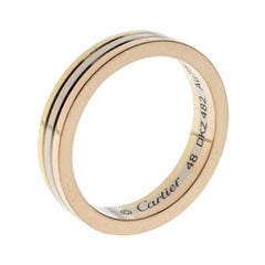 Cartier Trinity 18K Drei-Ton-Gold Ehering Ring Größe 48