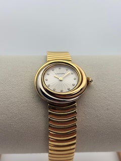 Cartier Trinity 18k Tri-Color Gold Diamond Dial Watch with Tubogas Bracelet