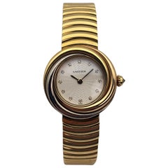 Cartier Trinity 18k Tri-Color Gold Diamond Dial Watch with Tubogas Bracelet