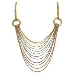 Cartier Trinity 18K Tri-Color Gold Draped Chain Necklace