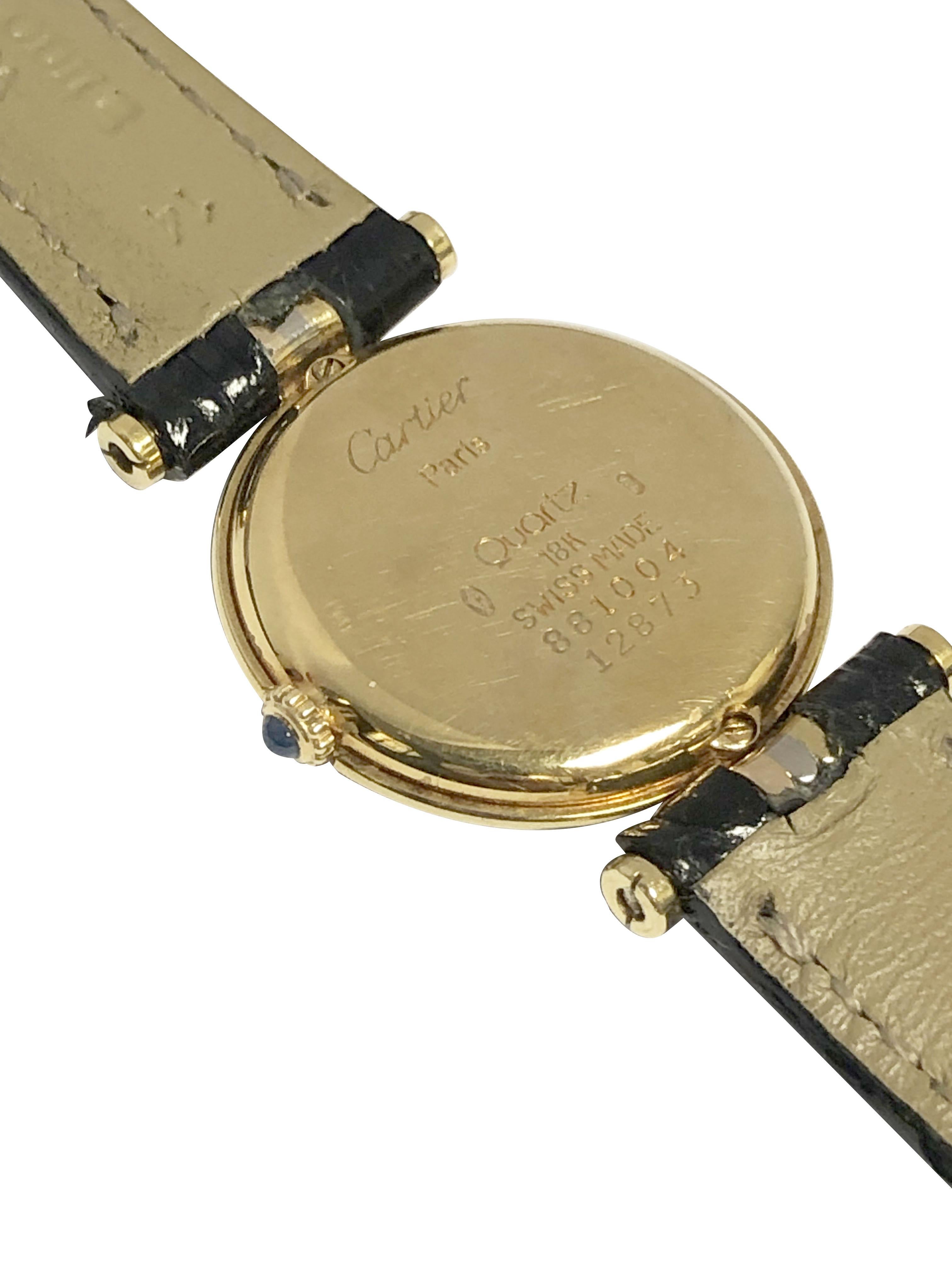Cartier Trinity 18k Tri Color Gold Ladies Quartz Wrist Watch In Excellent Condition For Sale In Chicago, IL