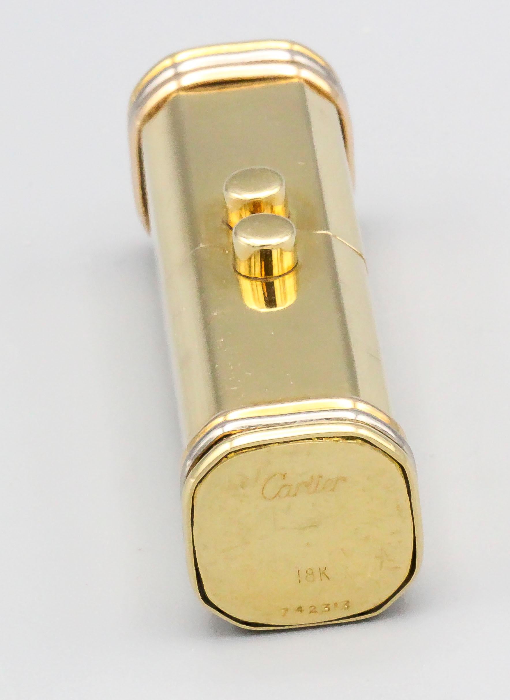 Cartier Trinity 18 Karat Tri-Color Gold Sliding Rectangular Pillbox In Good Condition In New York, NY