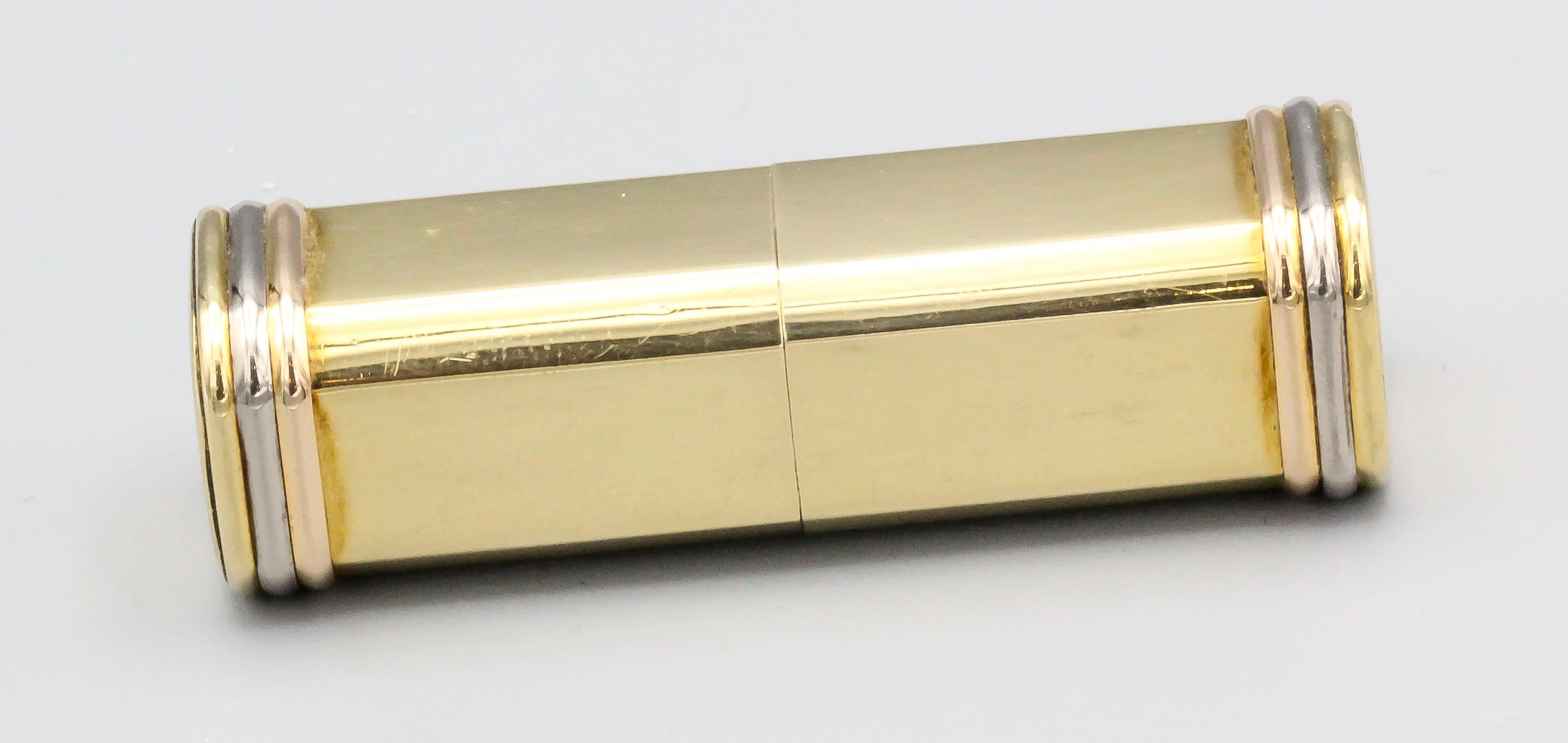 Women's or Men's Cartier Trinity 18 Karat Tri-Color Gold Sliding Rectangular Pillbox