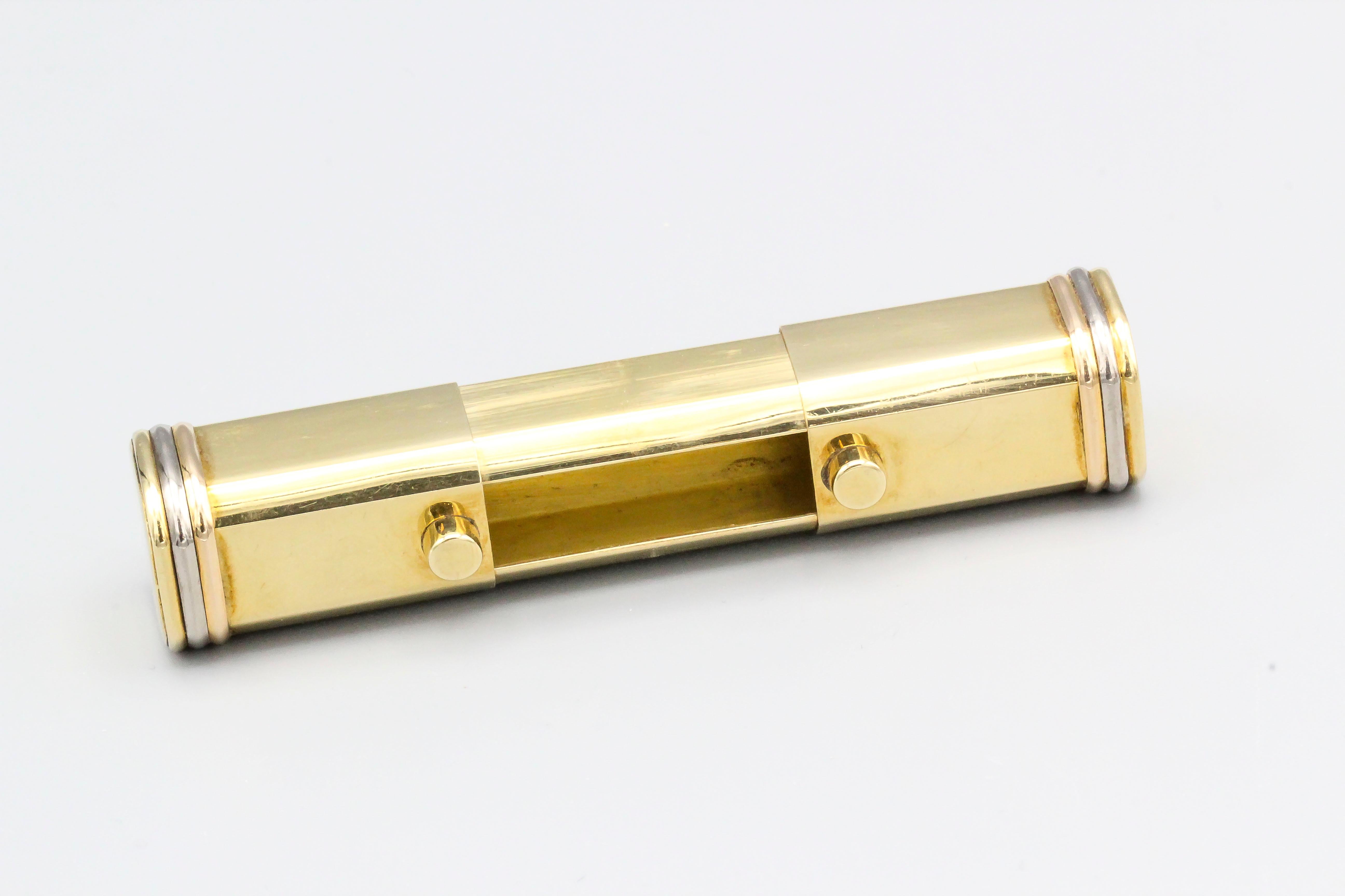Cartier Trinity 18 Karat Tri-Color Gold Sliding Rectangular Pillbox 2