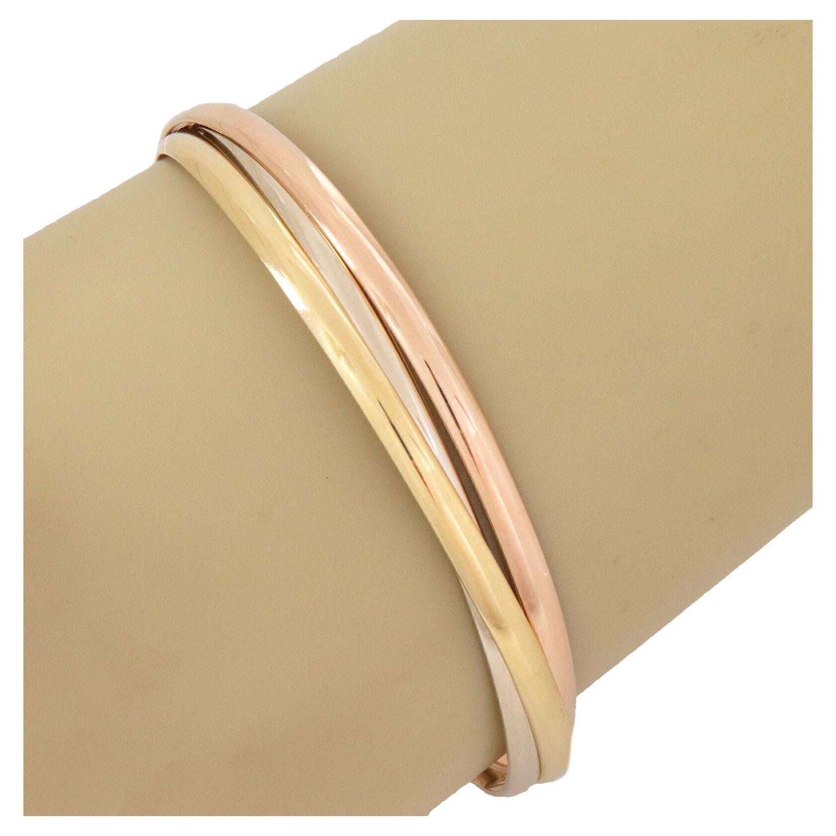 3 or 5-Loop Three-color Interlocking Bangle Bracelet 3-Loop / Small