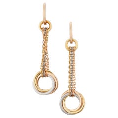 Orecchini lunghi in oro tricolore 18 carati Cartier Trinity