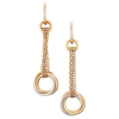 Cartier Trinity, boucles d'oreilles longues en or tricolore 18 carats