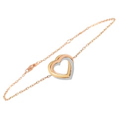 Cartier Trinity 18K White, Rose and Yellow Gold Heart Bracelet