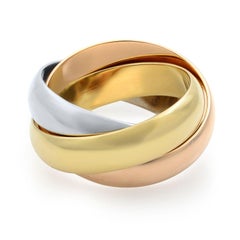 Cartier Trinity 18 Karat White Yellow add Rose Gold LM Ring