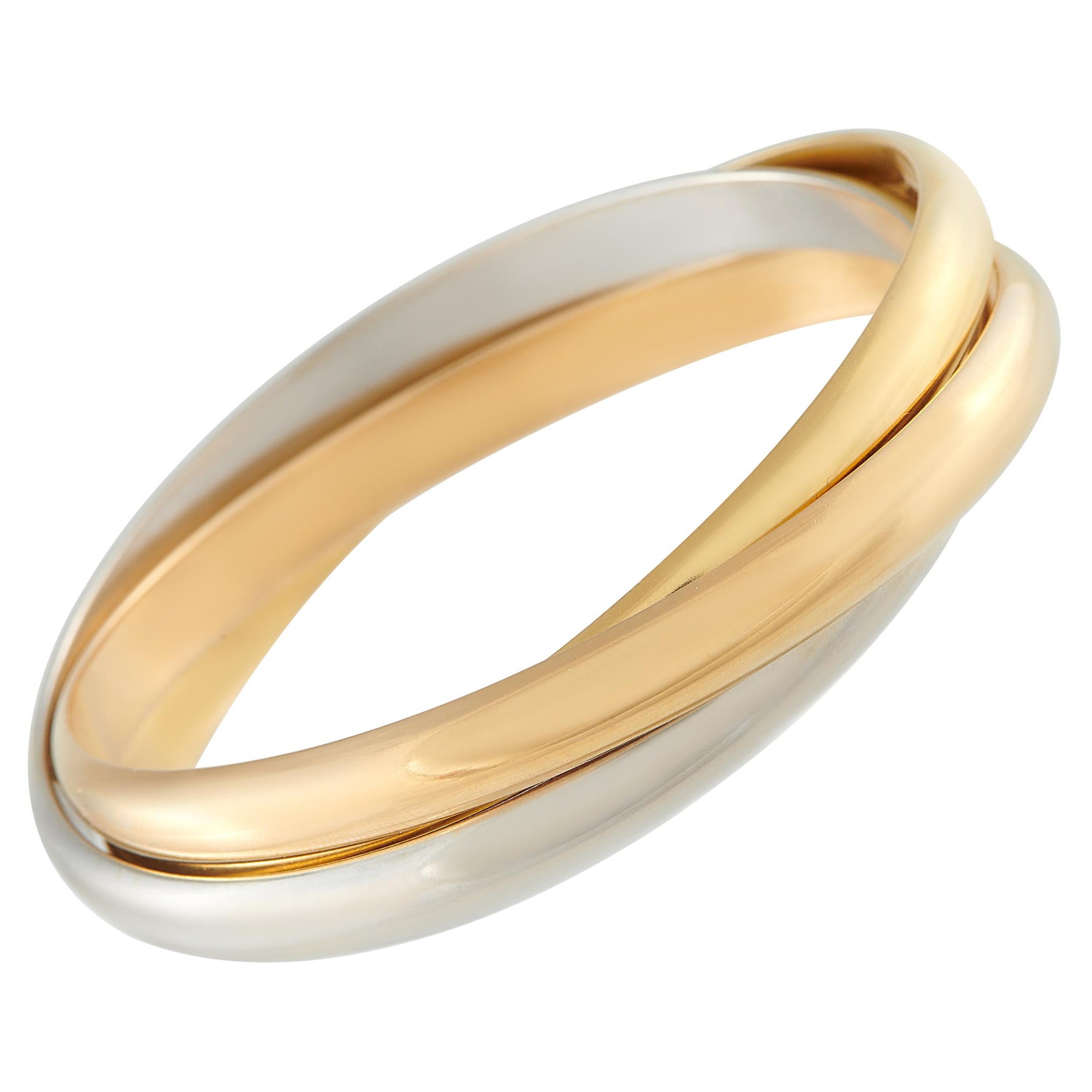 Cartier Trinity Bracciale in oro bianco, giallo e rosa 18 carati CA23-111925 in vendita