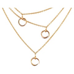 Cartier Trinity-Halskette aus 18 Karat Weiß-, Gelb- und Roségold