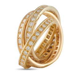 Cartier Trinity 18K Yellow Gold Diamond Ring