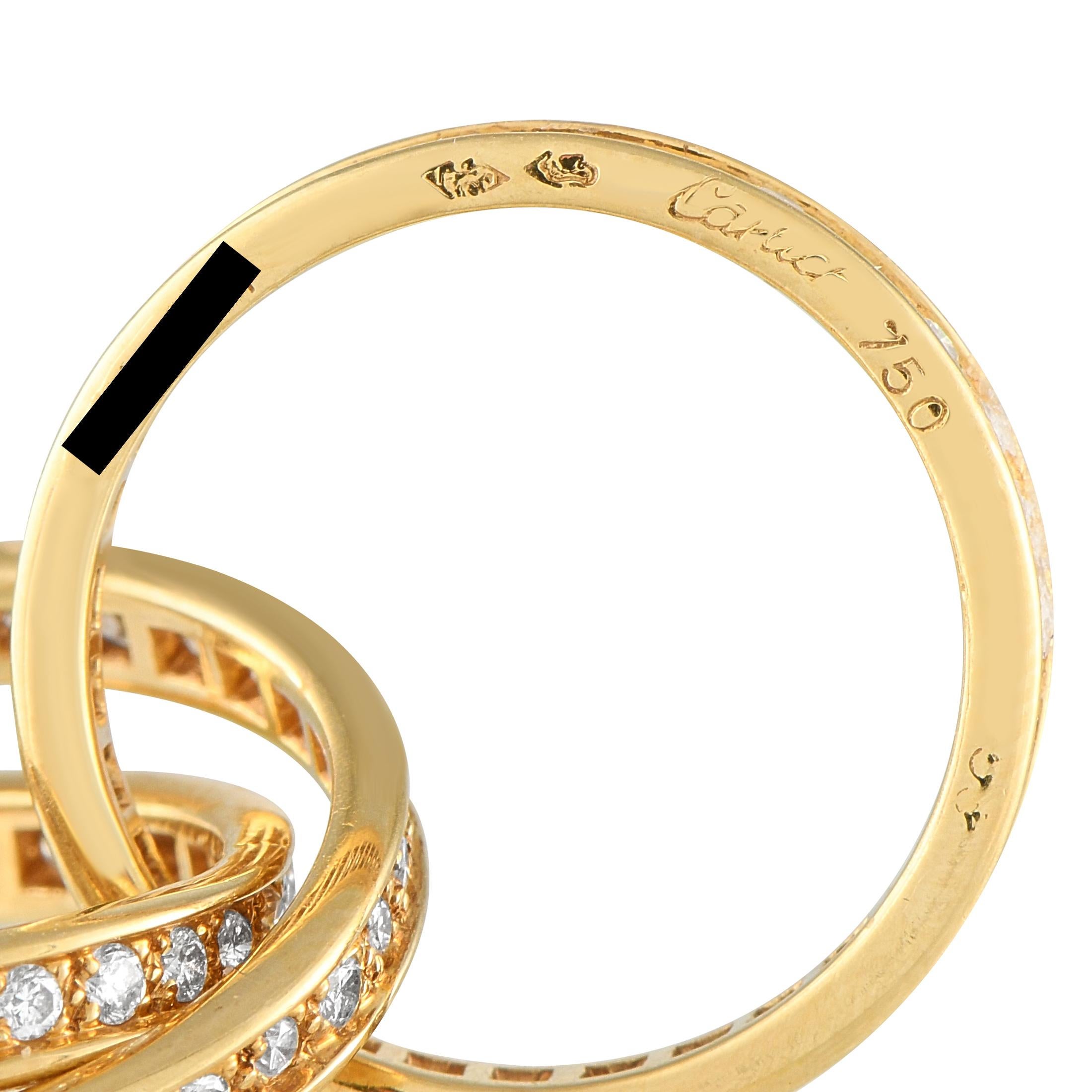 Cartier Trinity 18K Yellow Gold Diamond Ring In Excellent Condition For Sale In Southampton, PA
