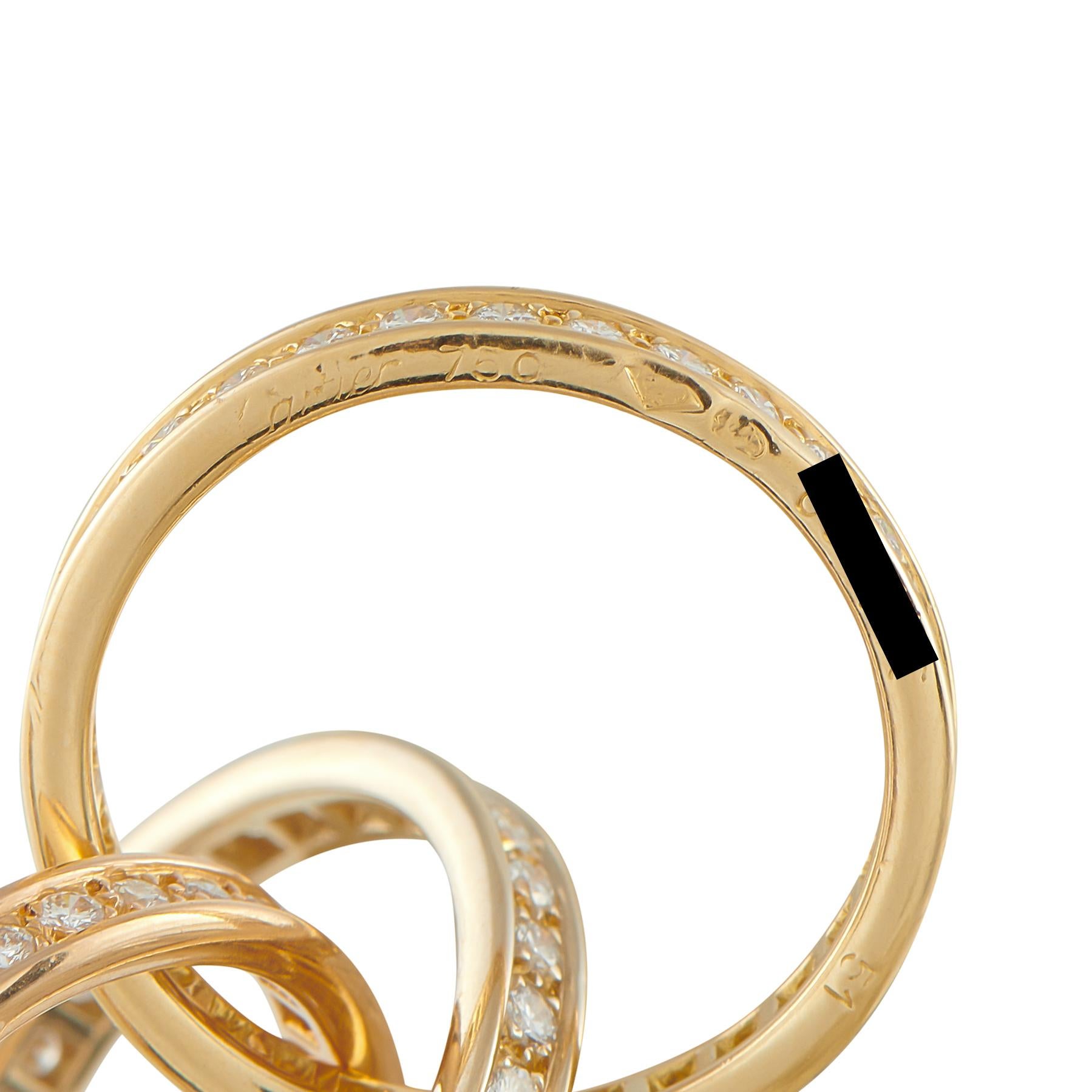 Cartier Trinity 18K Yellow Gold Diamond Ring In condizioni ottime in vendita a Southampton, PA