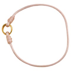 Cartier Trinity 18K Yellow Gold Pink Silk Cord Bracelet