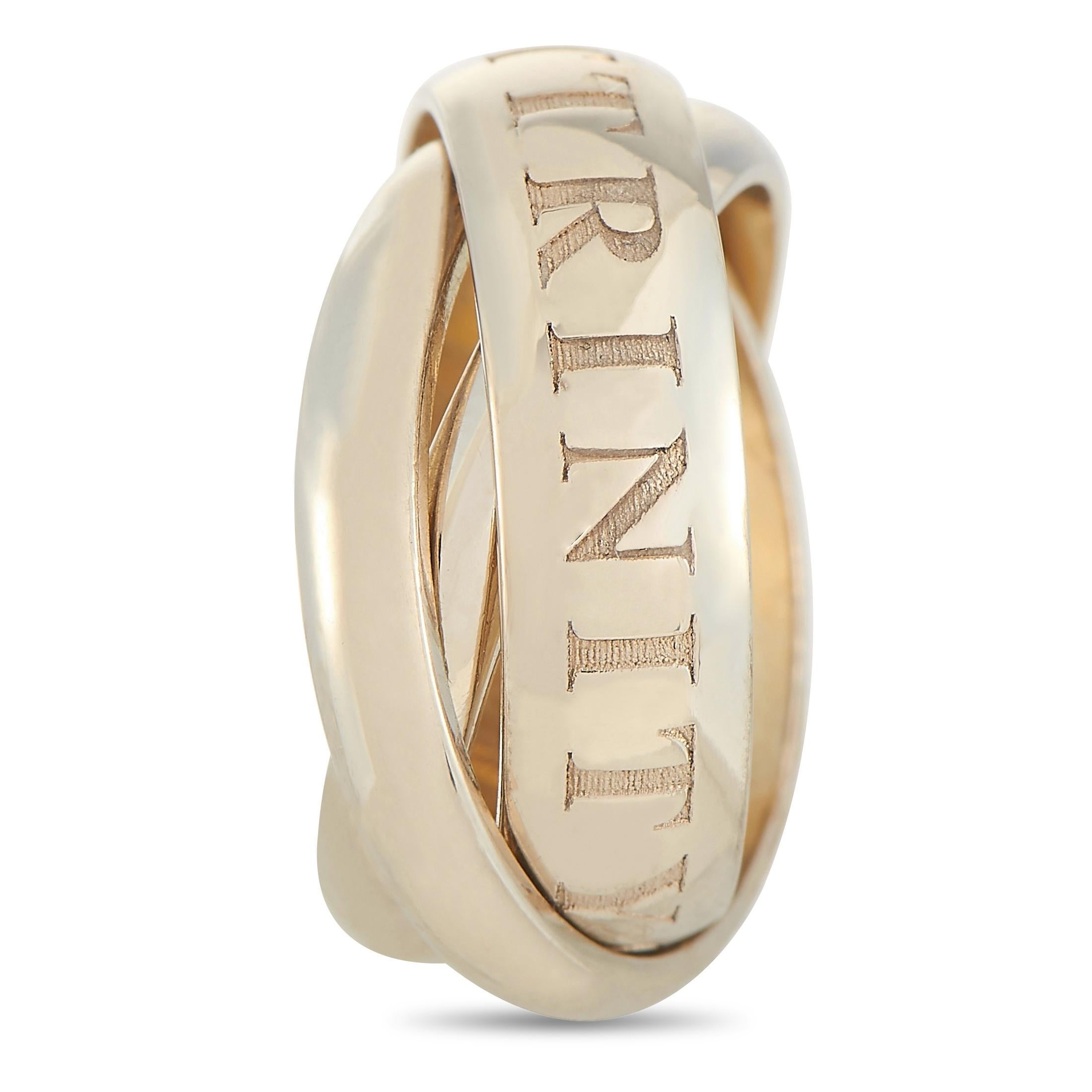 Cartier Trinity 18 Karat Yellow Gold Ring In Excellent Condition In Southampton, PA