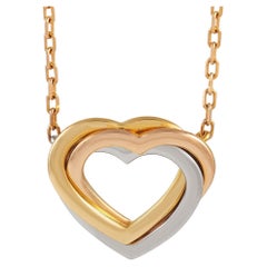 Cartier Trinity 18K Yellow Gold, White Gold, Rose Gold Heart Necklace