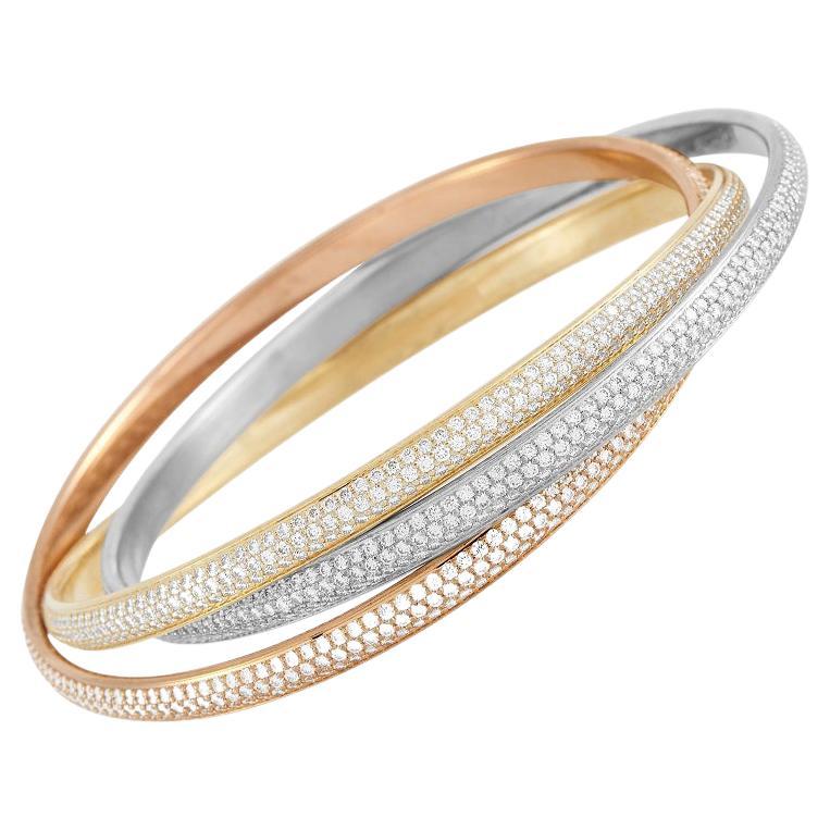 Cartier Trinity 18K Gelb-, Rosé- und Weißgold 9,00 Karat Diamantarmband