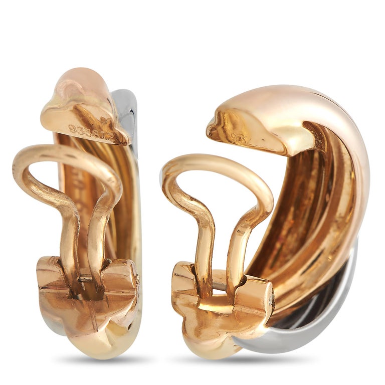 Oro 9 Kt Orecchini Clip-on Retrò In Oro, Doppio Anello A Nodo, Per Orecchie Non Forate The Clip On Shop - Foto 5