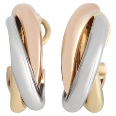 Cartier Trinity 18K Yellow, Rose and White Gold Clip-On Earrings