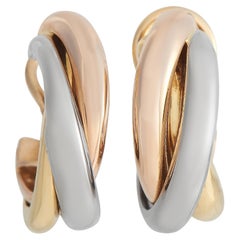 Cartier Trinity 18K Yellow, Rose and White Gold Clip-On Earrings