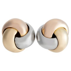 Orecchini a nodo Cartier Trinity in oro giallo, rosa e bianco 18 carati