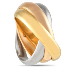 Cartier Trinity 18K Yellow, Rose, and White Gold Ring