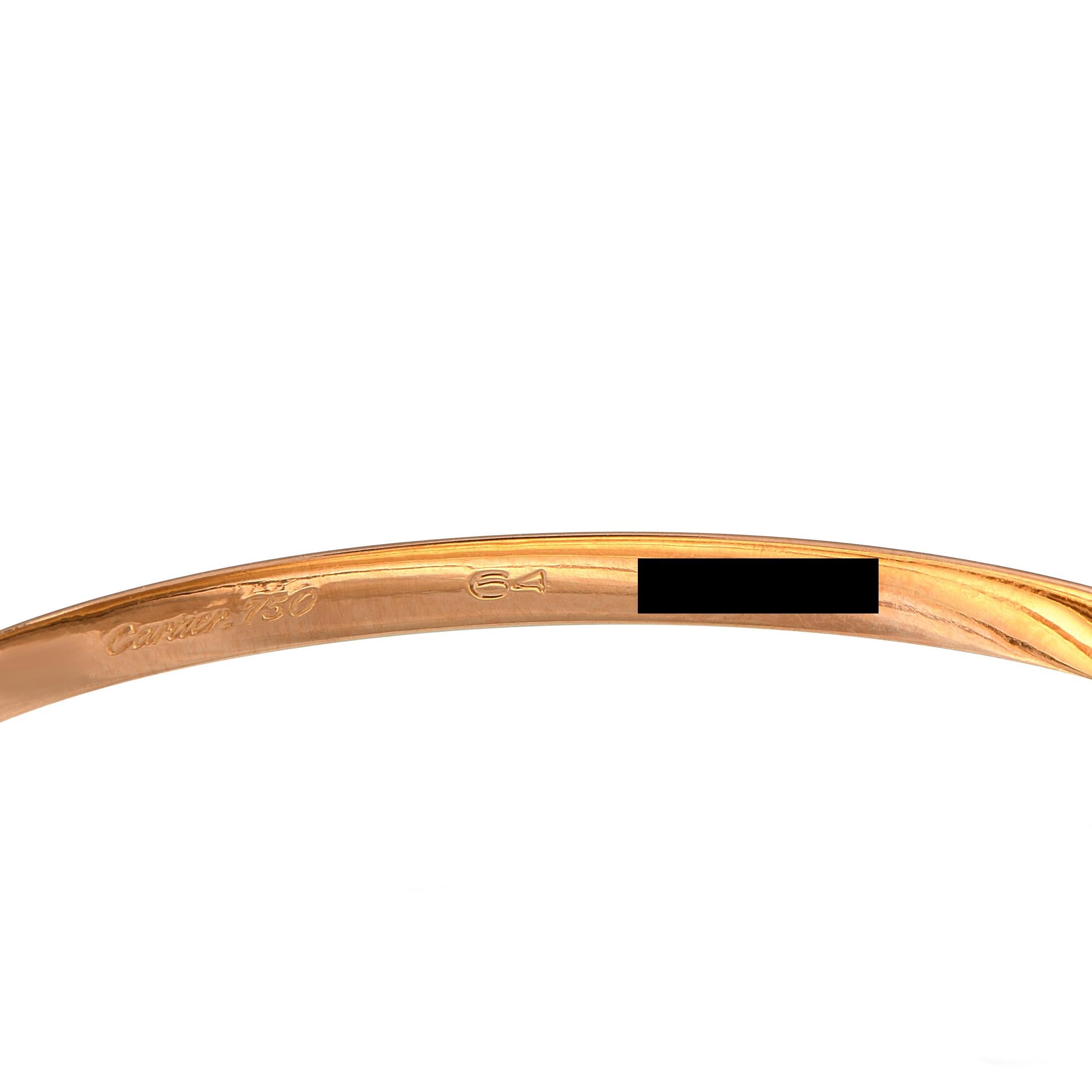 Cartier Trinity Bracelet jonc à 7 anneaux en or jaune, blanc et rose 18 carats Excellent état - En vente à Southampton, PA