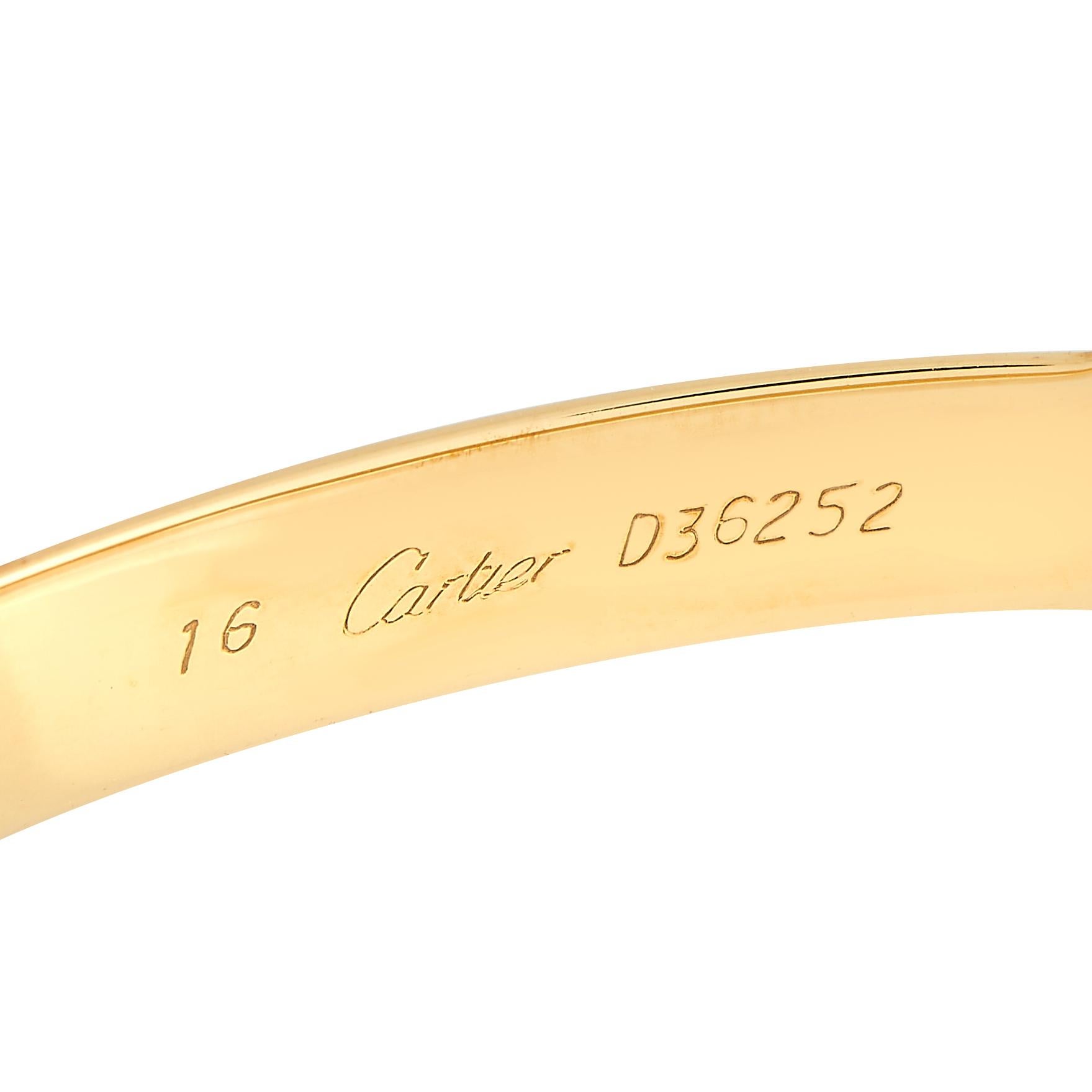 Cartier, bracelet jonc Trinity en or jaune, blanc et rose 18 carats Excellent état à Southampton, PA