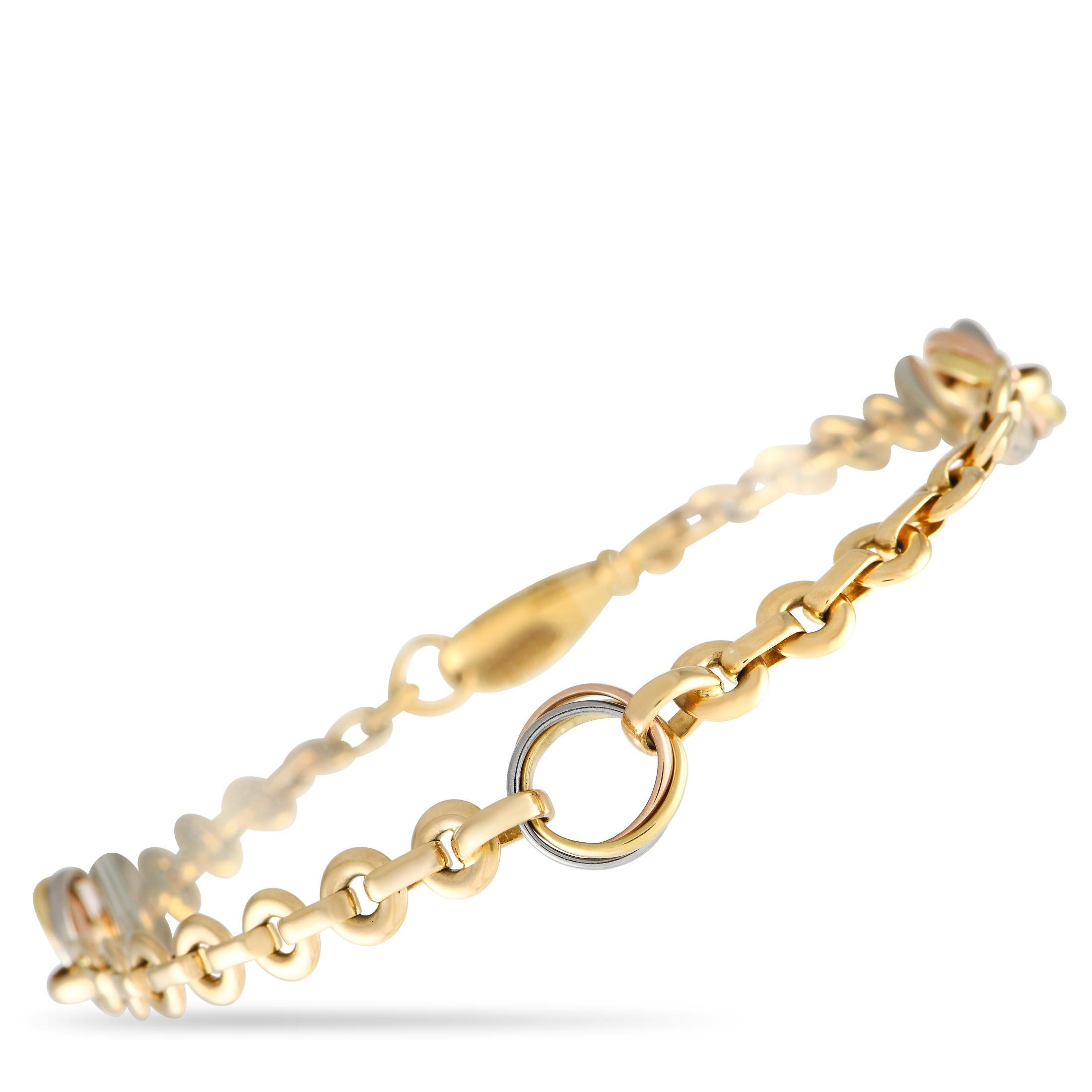 Women's Cartier Trinity 18k Yellow, White and Rose Gold Bracelet