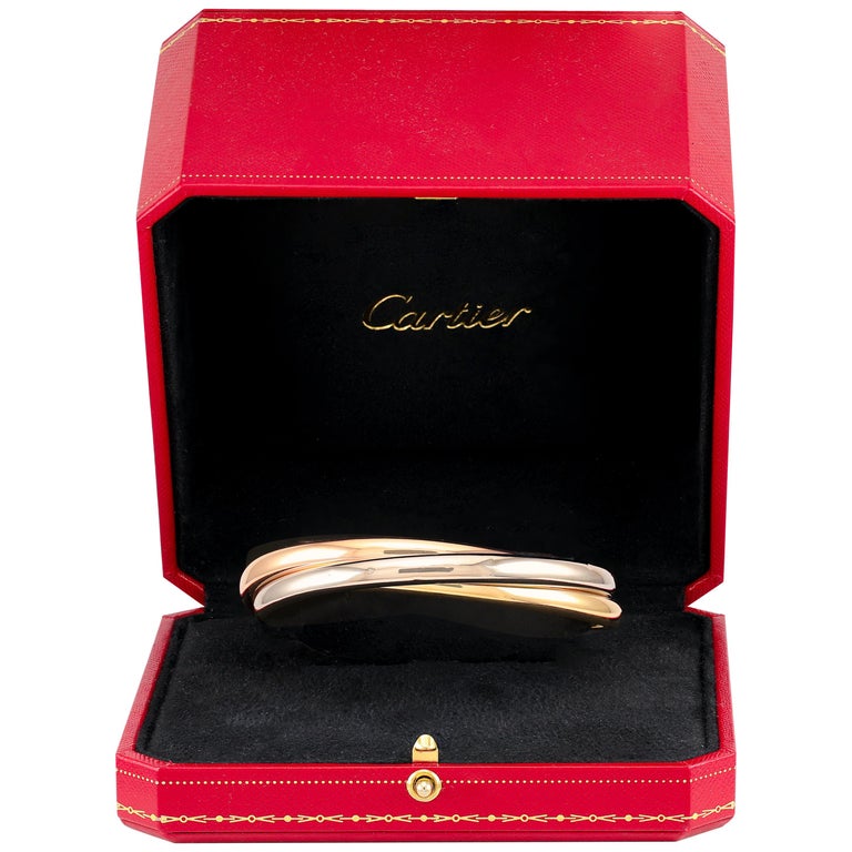 Cartier Trinity 18 Karat Yellow White and Rose Gold Cuff Bracelet