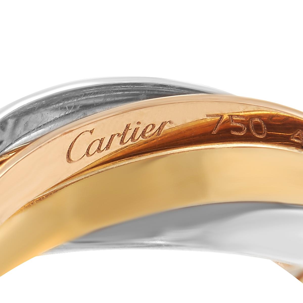 Women's Cartier Trinity 18K Yellow, White and Rose Gold Diamond Ring