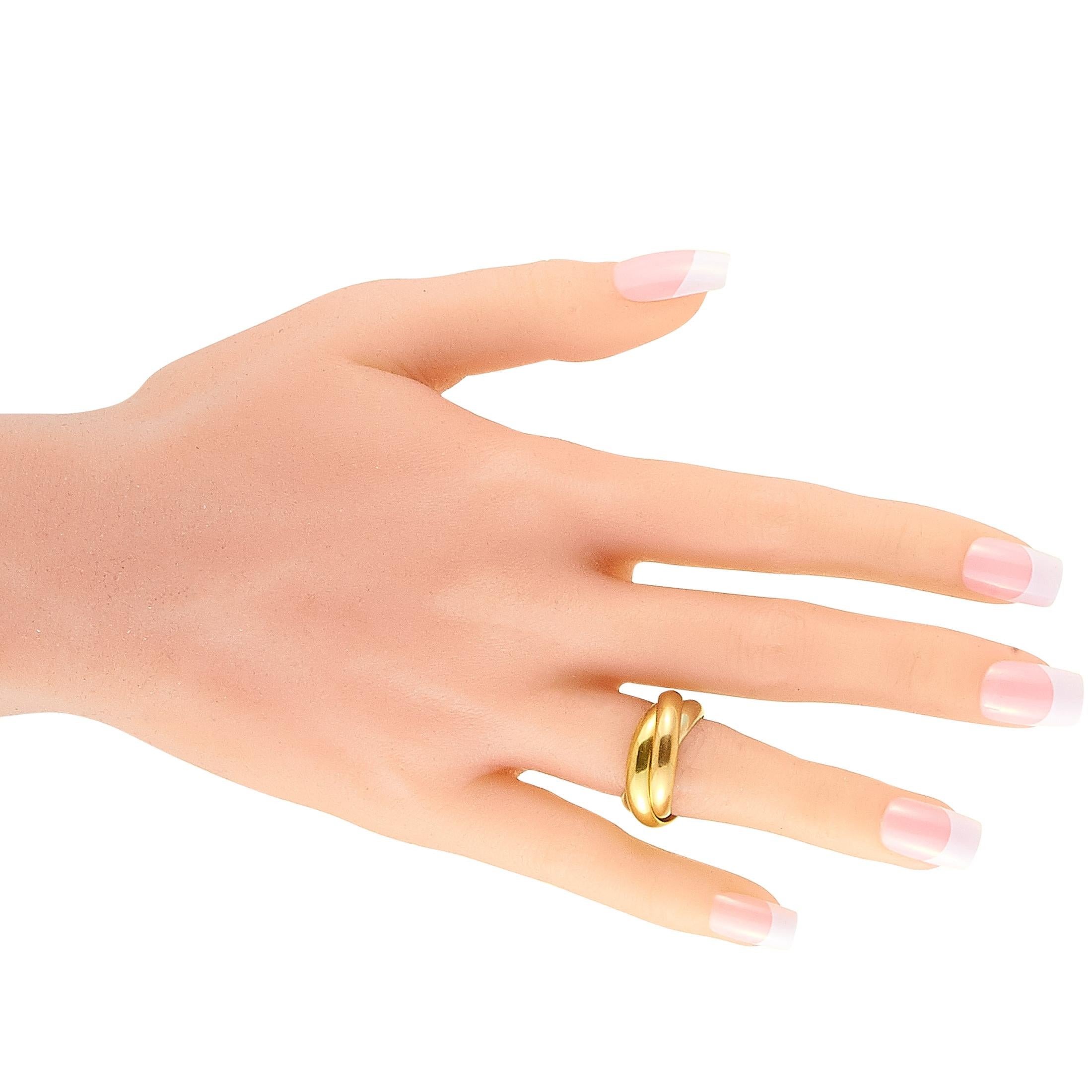 Women's Cartier Trinity 18 Karat Yellow/White/Rose Gold Band Ring