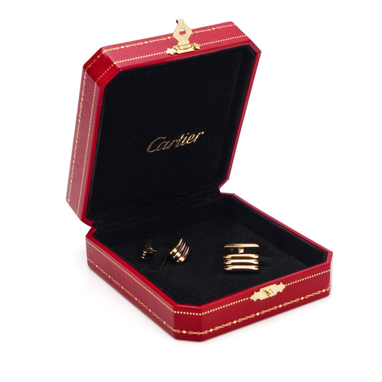 Cartier Trinity 18kt Gold Cufflinks in Original Box For Sale 7