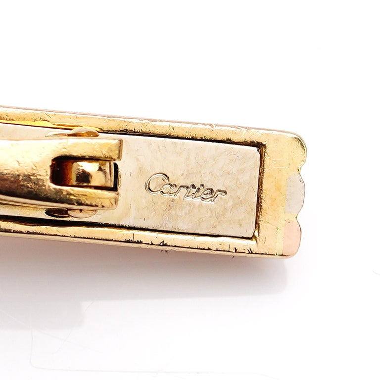 Cartier Trinity 18kt Gold Cufflinks in Original Box For Sale 4