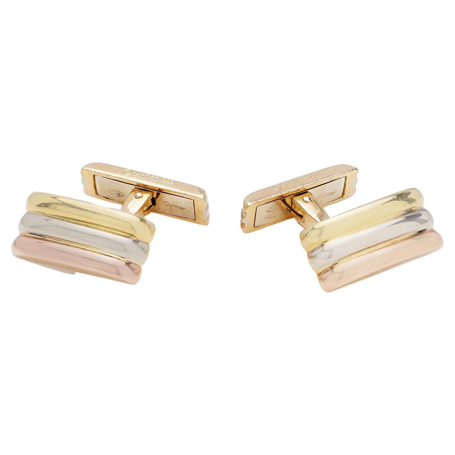 Cartier Trinity 18kt Gold Cufflinks in Original Box