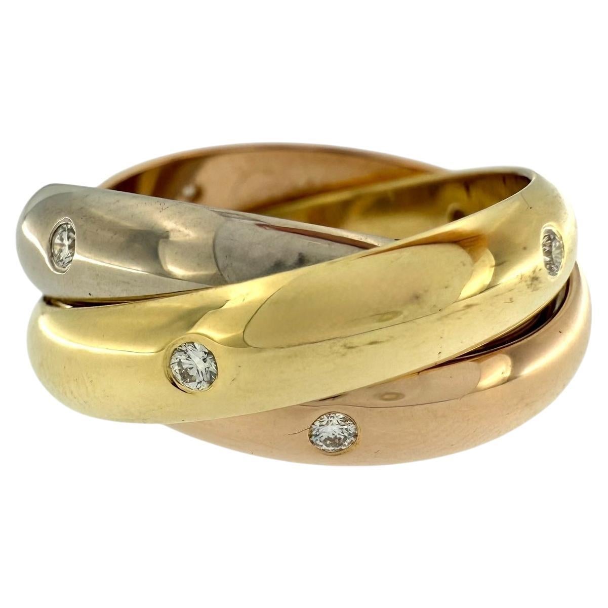 Cartier Trinity 18kt Gold mit Diamanten - Größe 49 im Angebot