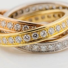 Cartier Trinity 3-Band Diamond Multi-Colored Gold Ring