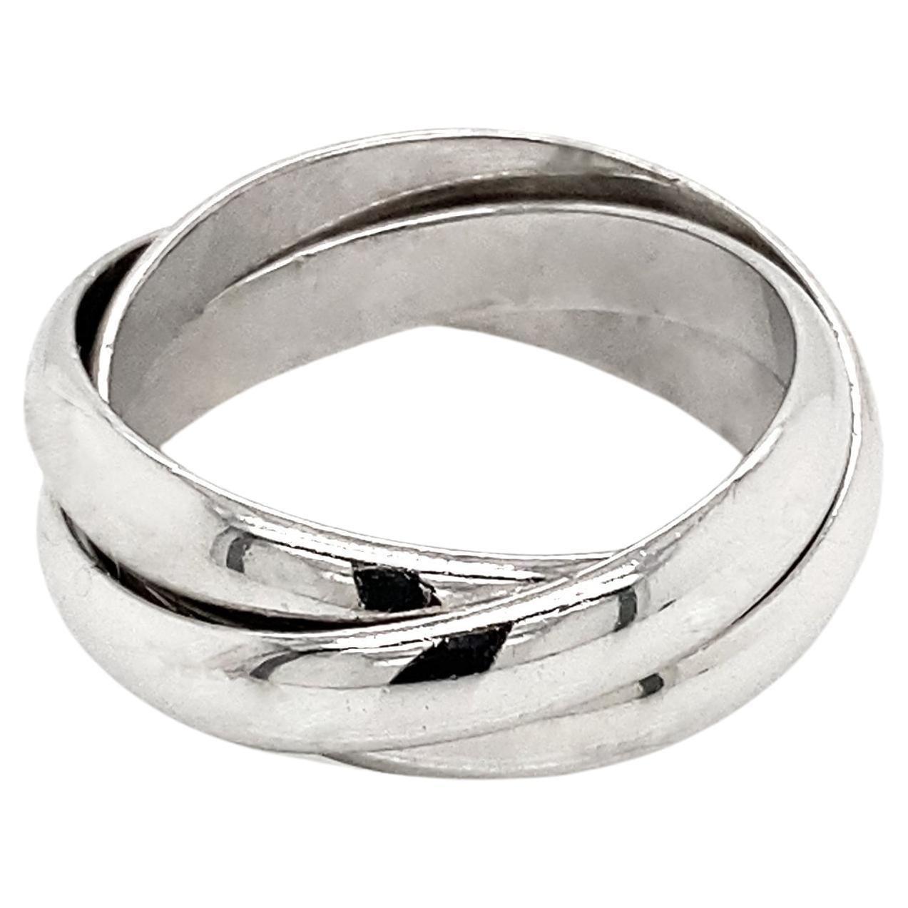 Alianza Cartier Trinity 3 Bandas Rodante Platino
