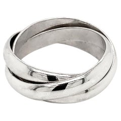 Cartier Trinity 3 Band Rolling Platinum Wedding Band Ring