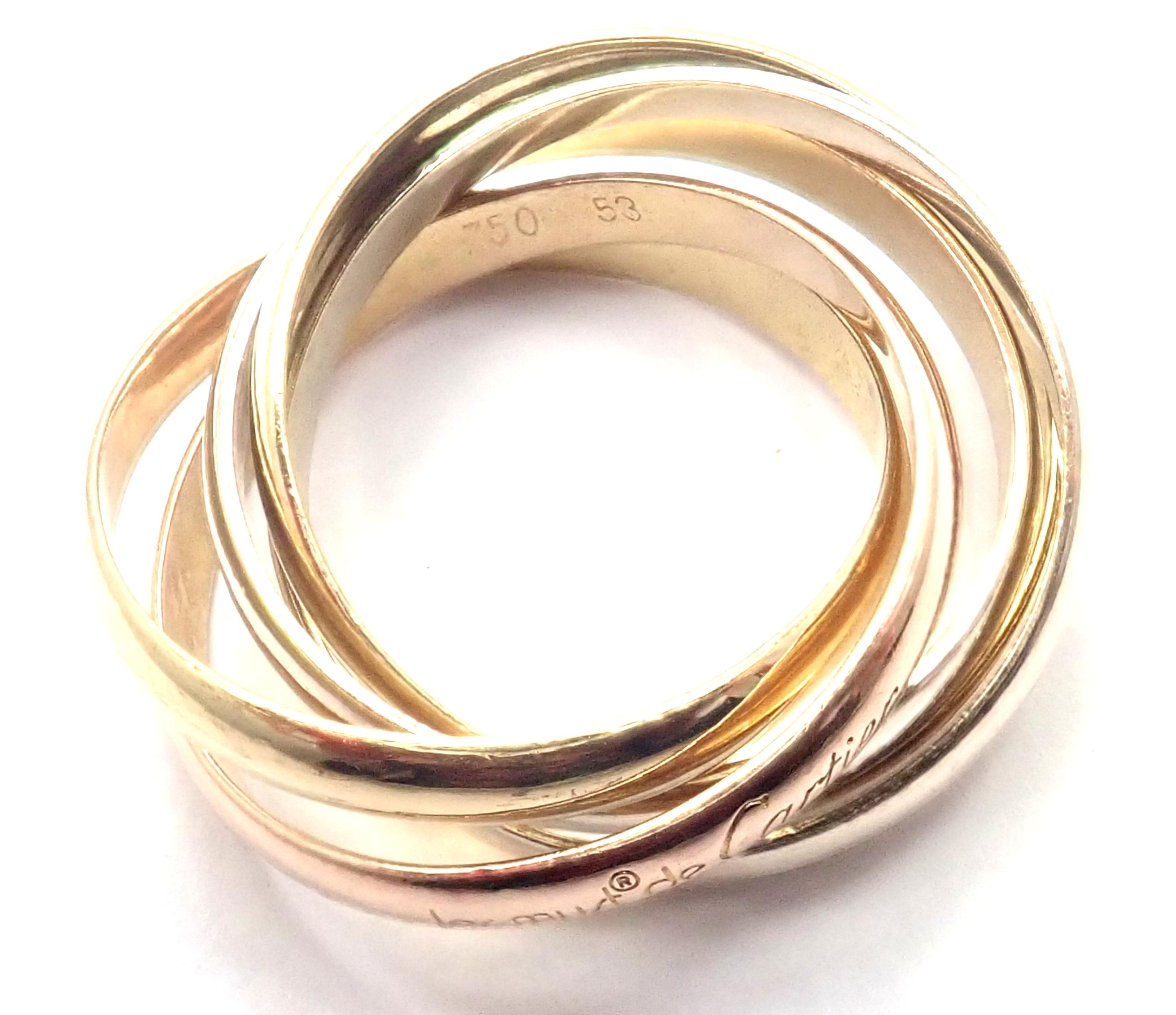 Cartier Trinity 5 Band Tricolor Gold Ring 6