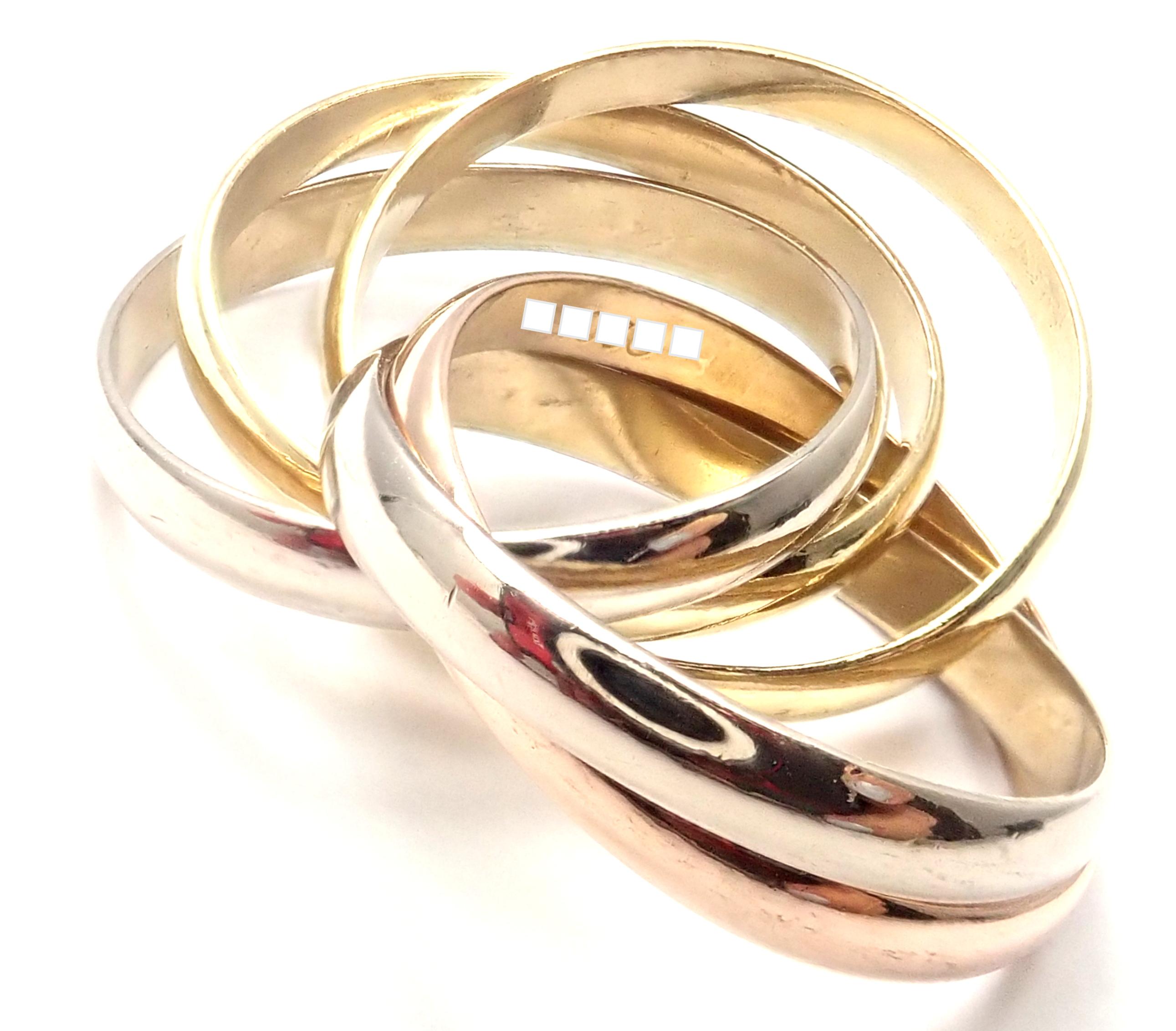 Cartier Trinity 5 Band Tricolor Gold Ring für Damen oder Herren