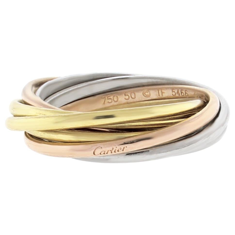 Cartier Trinity 7 Band Tricolor Gold Band-Ring