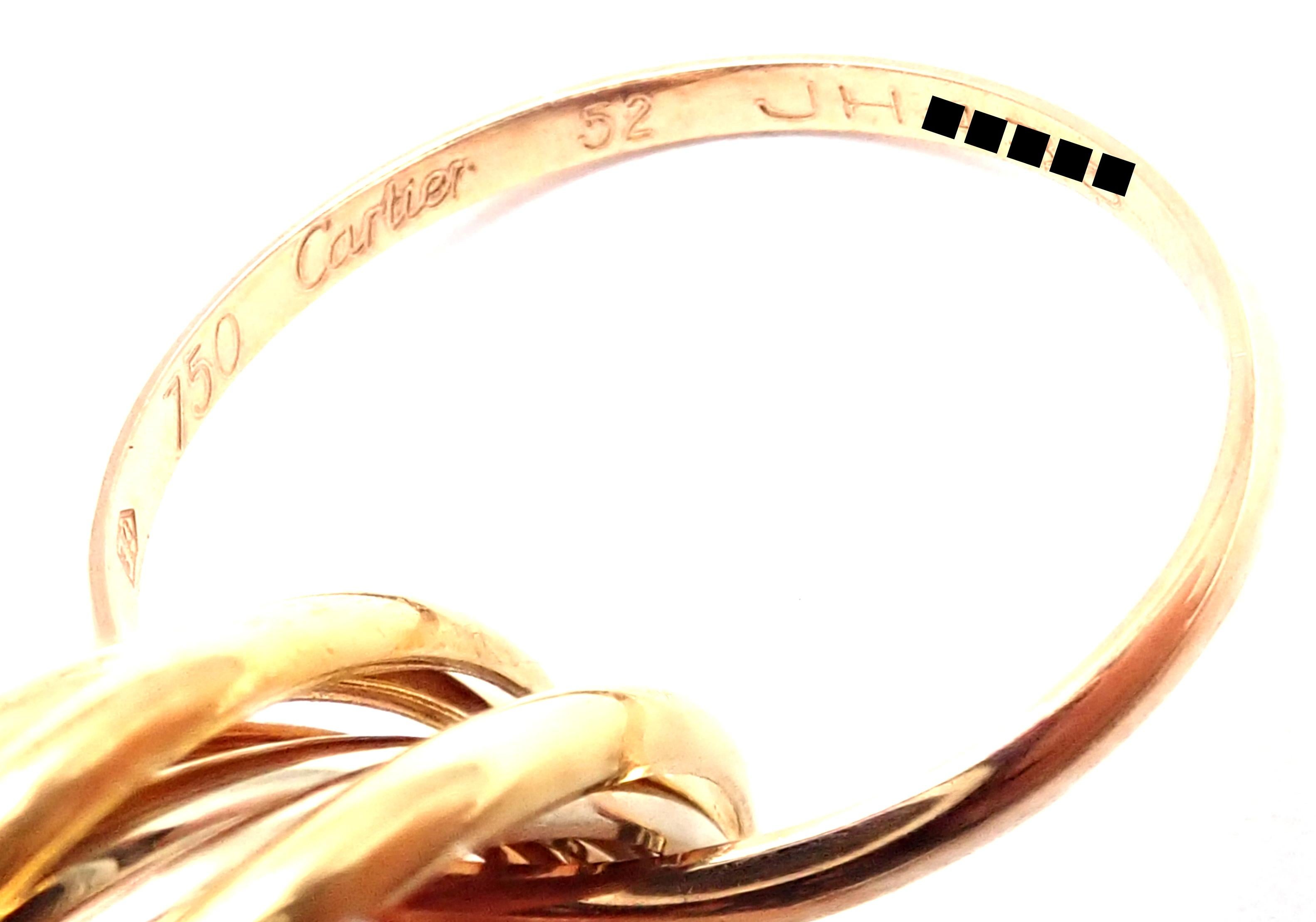 Women's or Men's Cartier Trinity 7 Band Tricolor Gold Ring