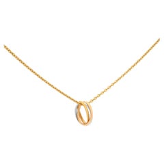 Cartier Trinity Baby Pendant Necklace 18k Yellow Pink White Gold