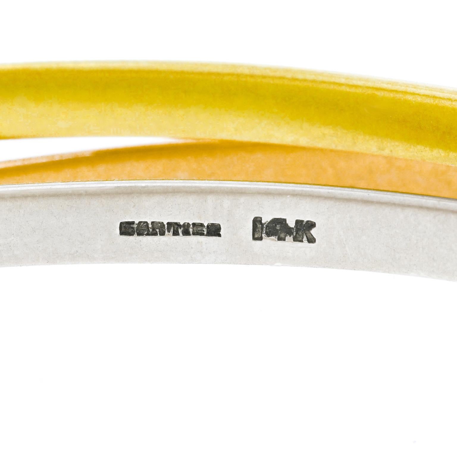Cartier Trinity Bangle 14k Rare Example In Excellent Condition For Sale In Litchfield, CT