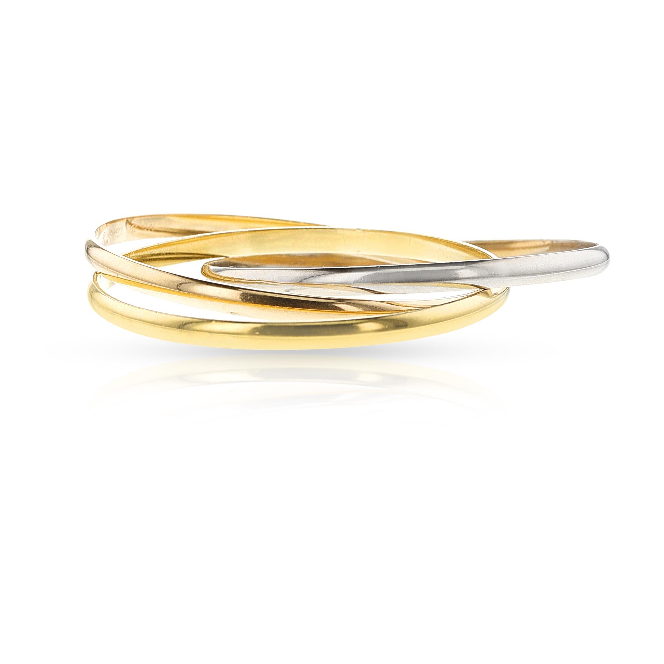 Cartier Trinity Bangle, 18k Gold In Excellent Condition For Sale In New York, NY