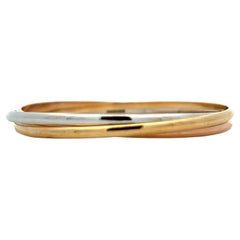 Cartier Trinity Bangle Bracelet 18 Karat Tri-Color Gold Medium Size 17