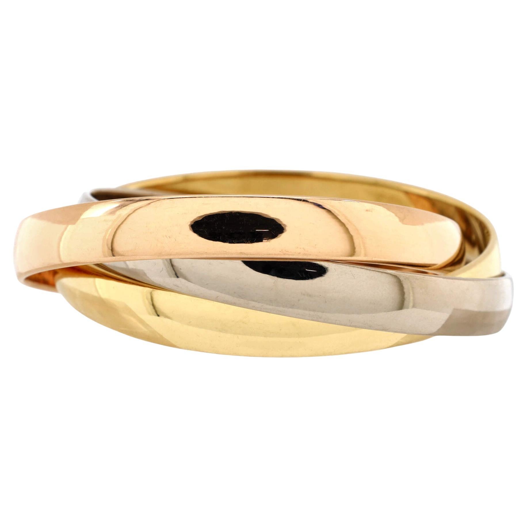 Cartier Trinity Bangle Bracelet 18K Tricolor Gold Large