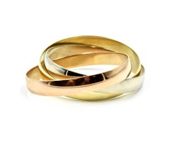Cartier Trinity Bangle Bracelet Tri-Tone 18 Karat Gold